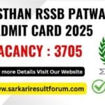 RSSB Rajasthan Patwari 2025 Apply Admit Card Vacancy Sarkari Result Forum